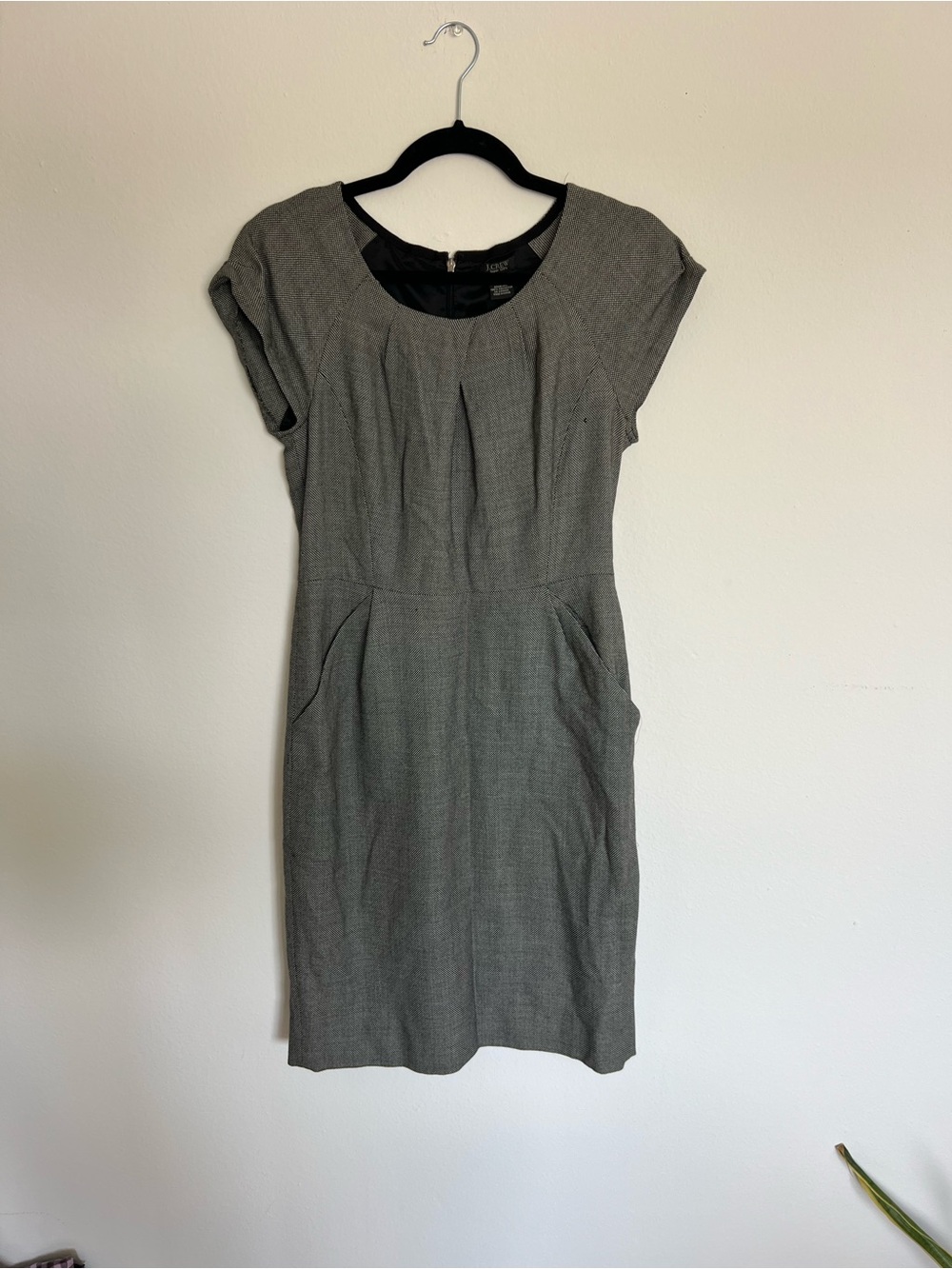 Wool Sleeve Sheath Dress - Elegant Office Dress